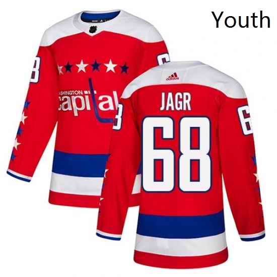 Youth Adidas Washington Capitals 68 Jaromir Jagr Authentic Red Alternate NHL Jersey